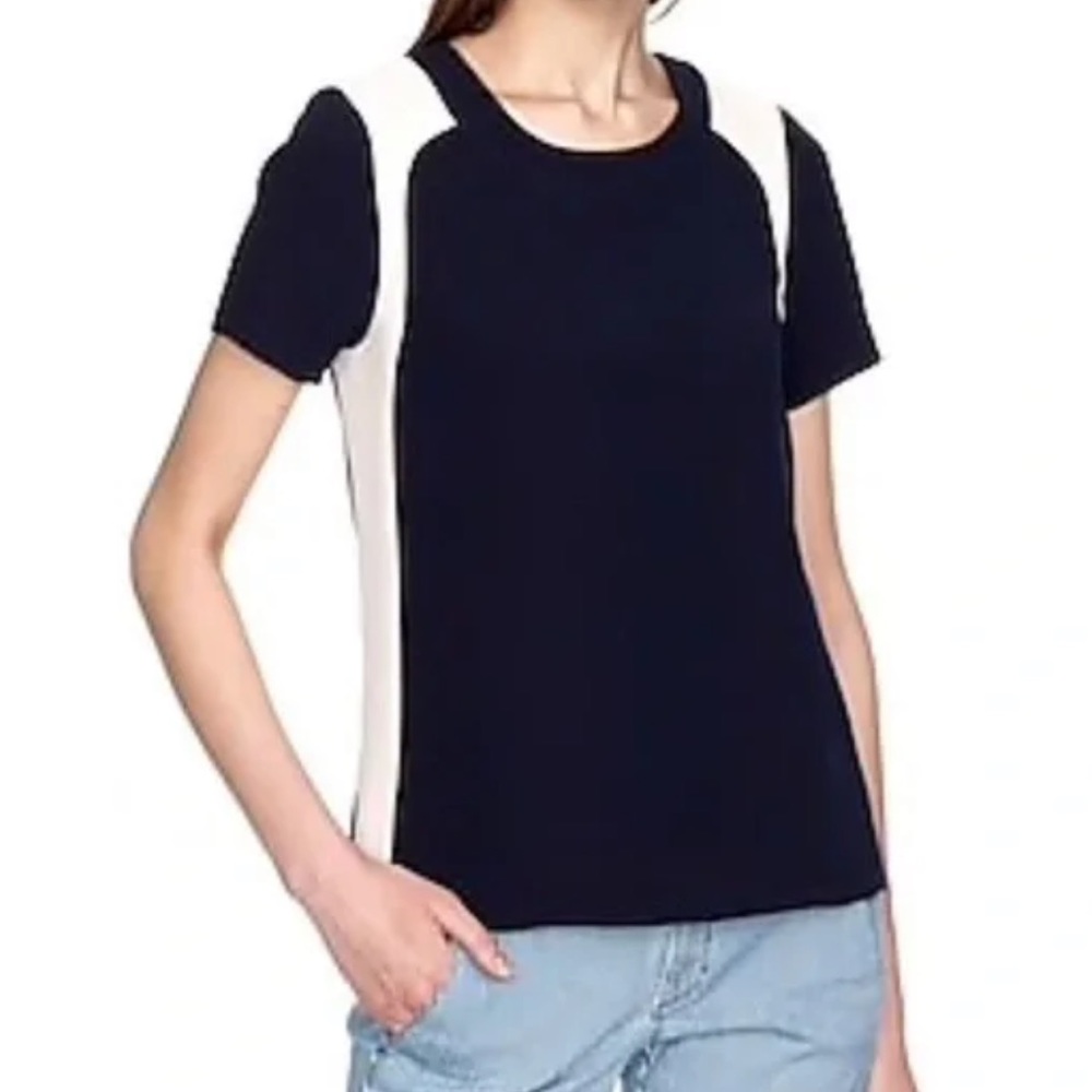 J Crew Color block Crepe Top
